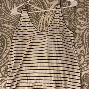 Striped cross back tank top